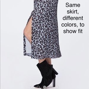 PAIGE Stunning Brown Cheetah Print Midi Skirt